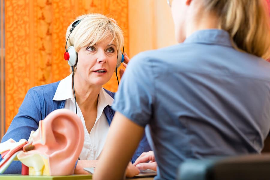 Lady at Hearing Test